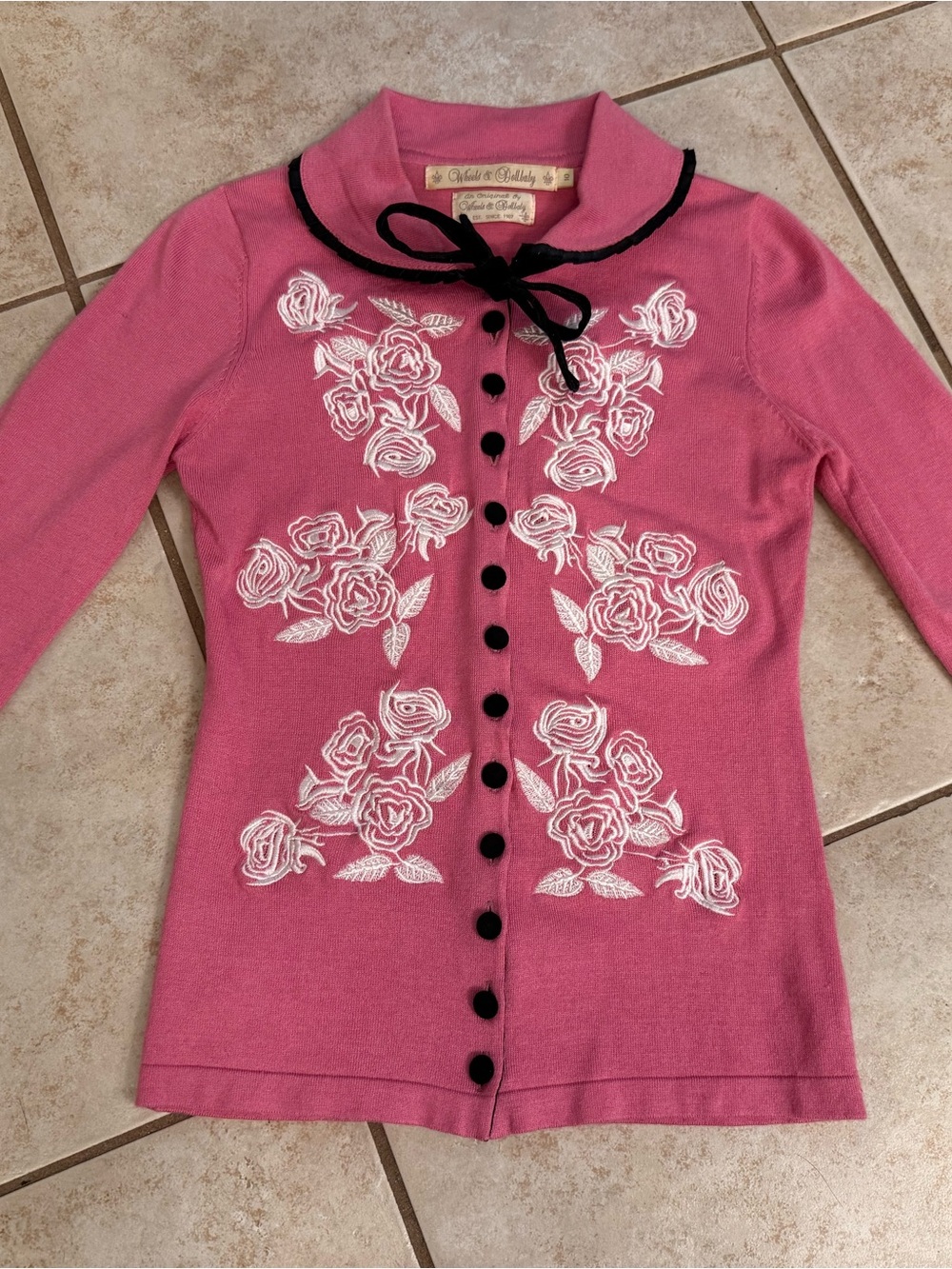 Wheels & Dollbaby Dita Von Teese Cardigan Sweater Pink Size 10